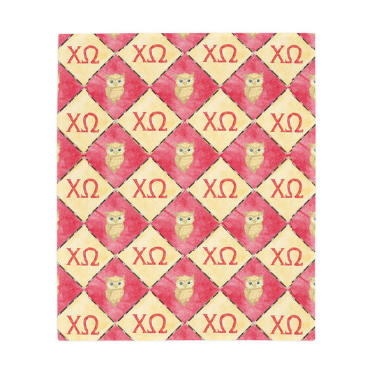 Chi Omega Flannel Fleece Blanket
