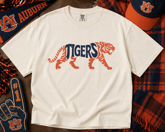 Tigers Vintage Graphic Tee | Ivory Comfort Colors Boxy Tee