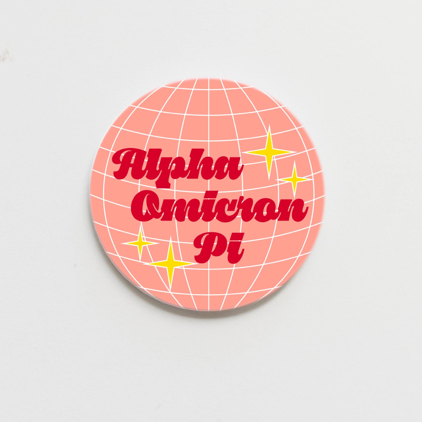 Alpha Omicron Pi Greek Disco Button 3.00 inch