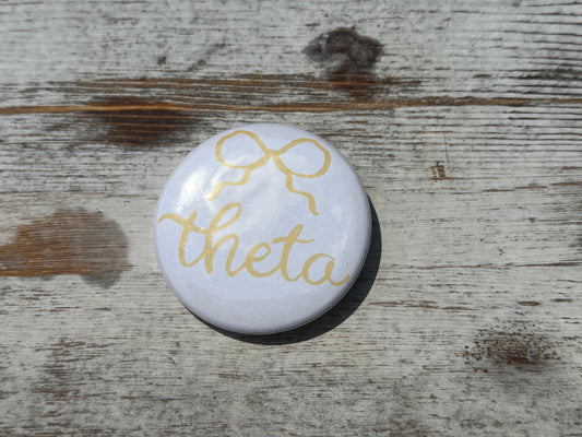 Kappa Alpha Theta Greek Bow Button - 2.25 inch
