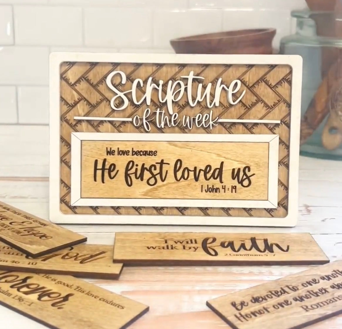 Scripture of the Week – Interchangeable Wooden Scripture Display