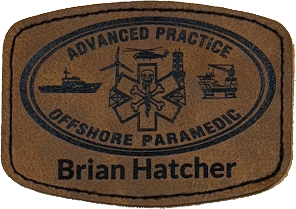 Offshore Paramedic Natural Leather Patch with Custom Name and Advanced Practice Logo.png
