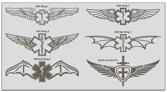 Leather Flight Badge - Custom Engraved - 2in X 4in for Flight Paramedics - Flight Nurses - Pilots - EMS - Air Ambulance