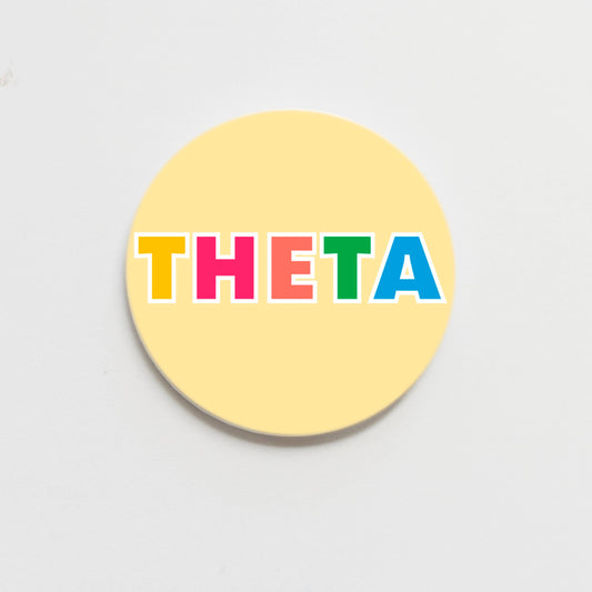Kappa Alpha Theta Color Me Greek Button - 2.25 inch