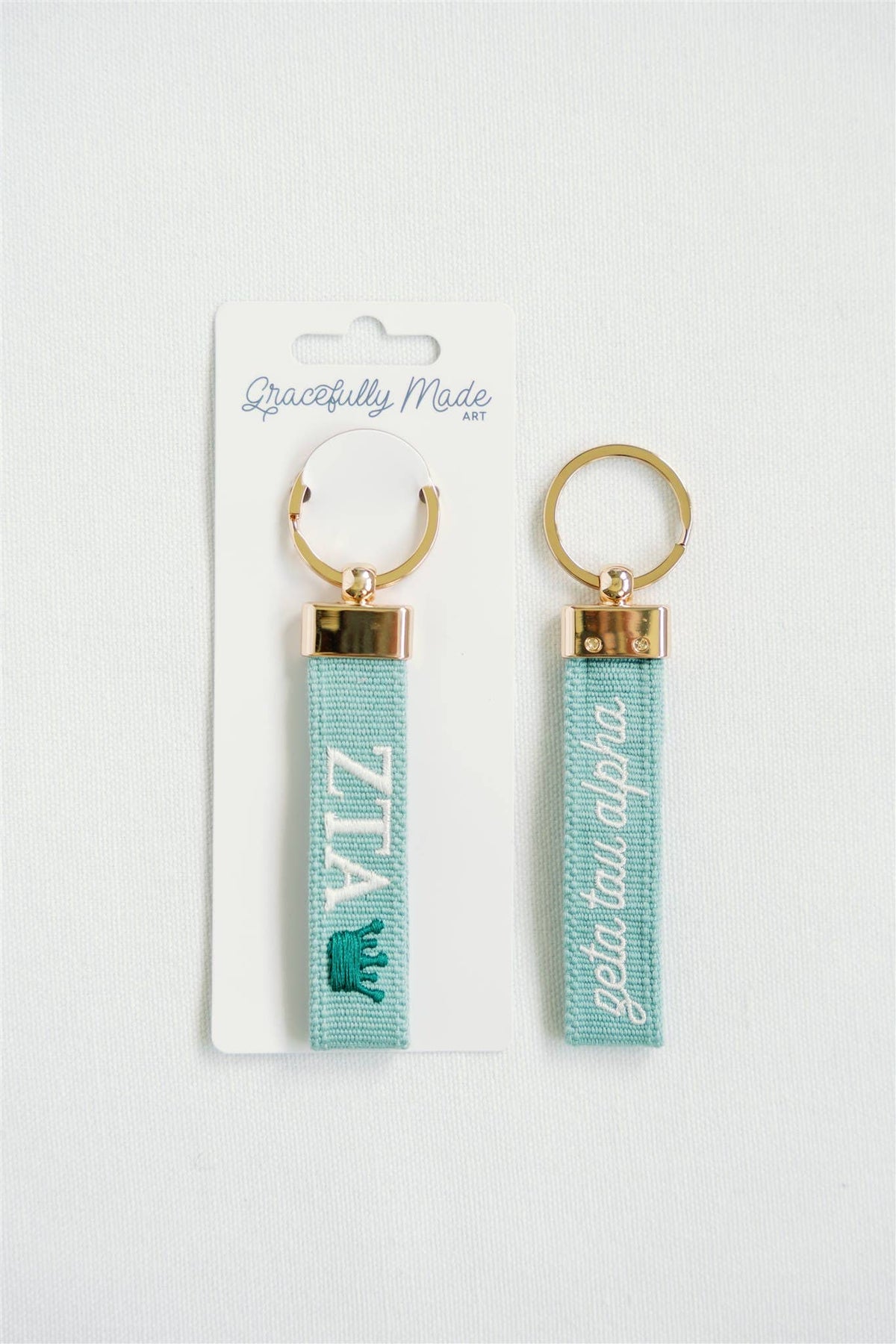 Zeta Tau Alpha Embroidered Keychain, Sorority