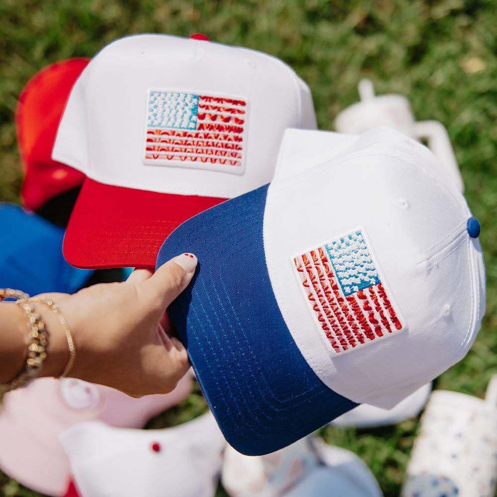 American Flag Patch Two-Tone Structured Hat