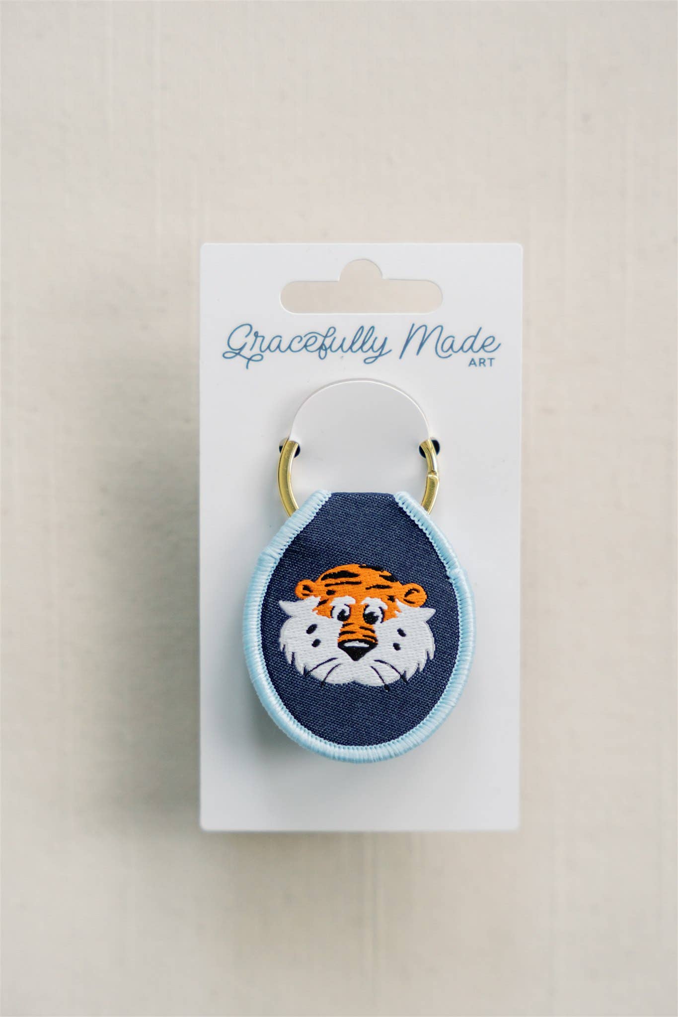 Gracefully Made Art Aubie Embroidered Keychain