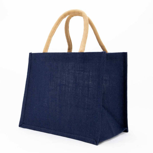 Jute Gift Tote   Navy   12x10x8