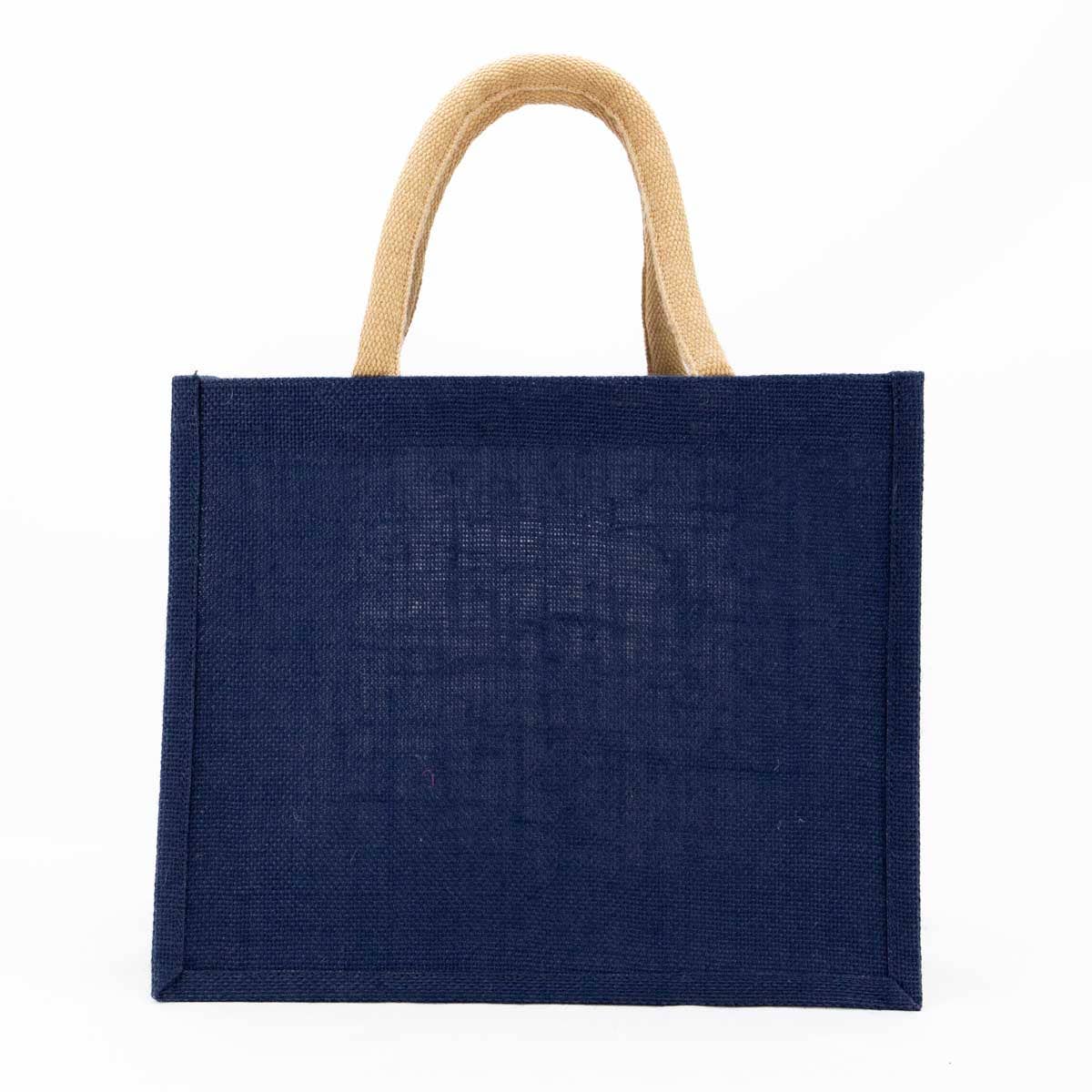 Jute Gift Tote   Navy   12x10x8