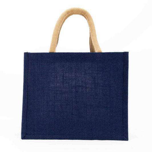 Jute Gift Tote   Navy   12x10x8