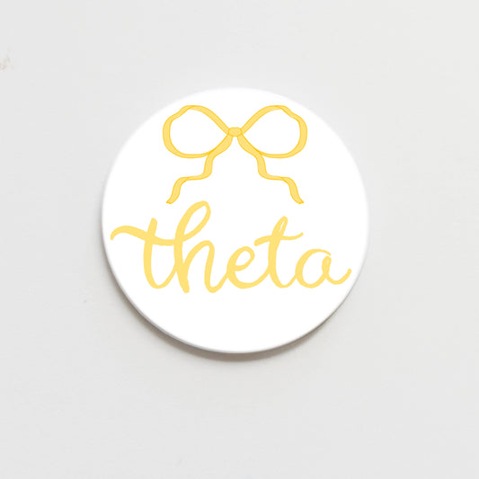 Kappa Alpha Theta Greek Bow Button - 2.25 inch