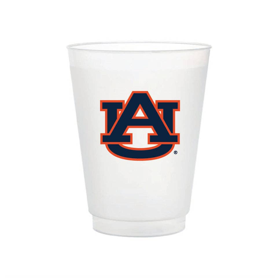 Auburn Frosted Cups (Set of 8) – 16oz Reusable Auburn Tailgate Cups | Auburn Party Cups | War Eagle Entertaining