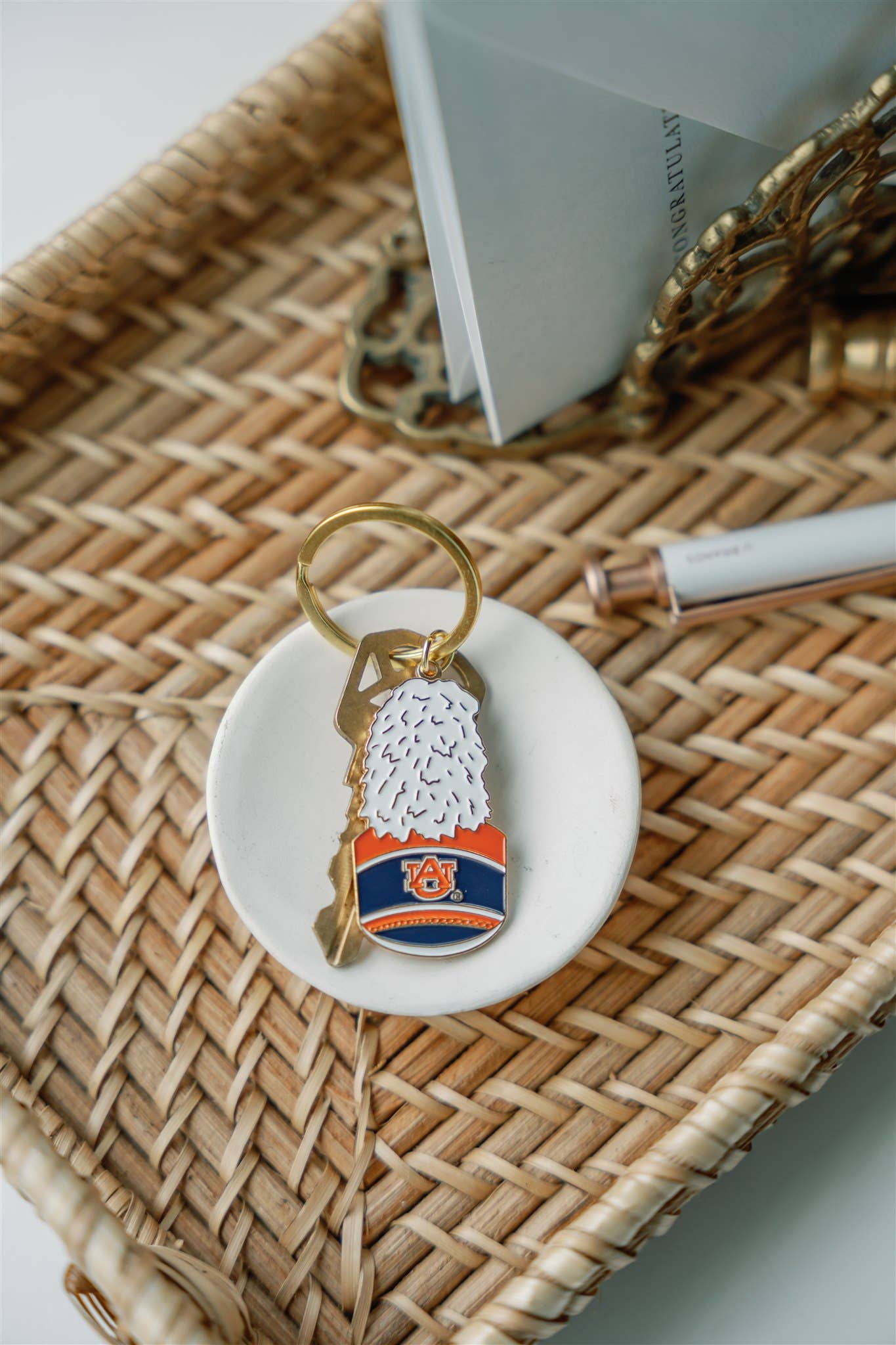 Auburn University Band Hat Enamel Keychain, Collegiate