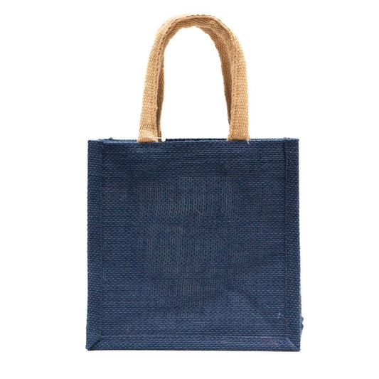 Navy Jute Petite Gift Tote