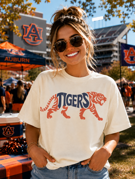 Tigers Vintage Graphic Tee | Ivory Comfort Colors Boxy Tee