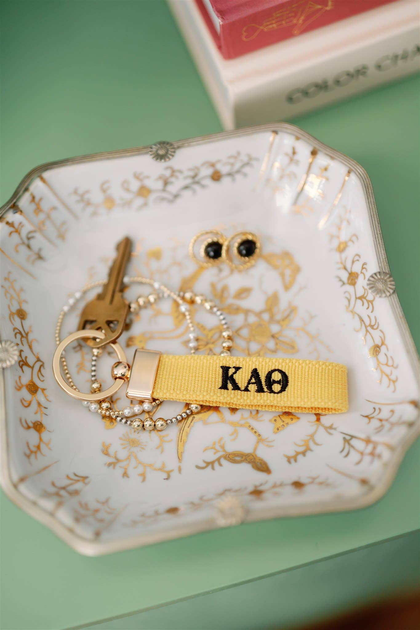 Kappa Alpha Theta Embroidered Keychain, Sorority