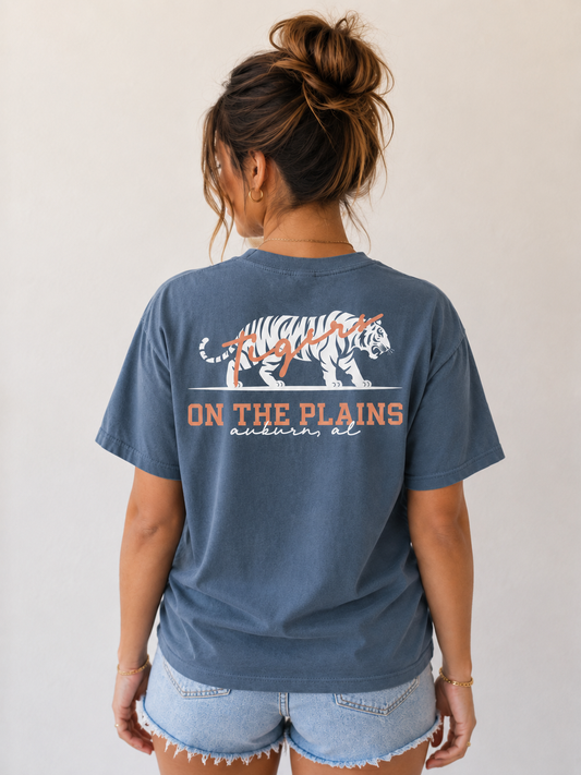 Tigers on the Plains Comfort Colors Tee | Terracotta + Denim
