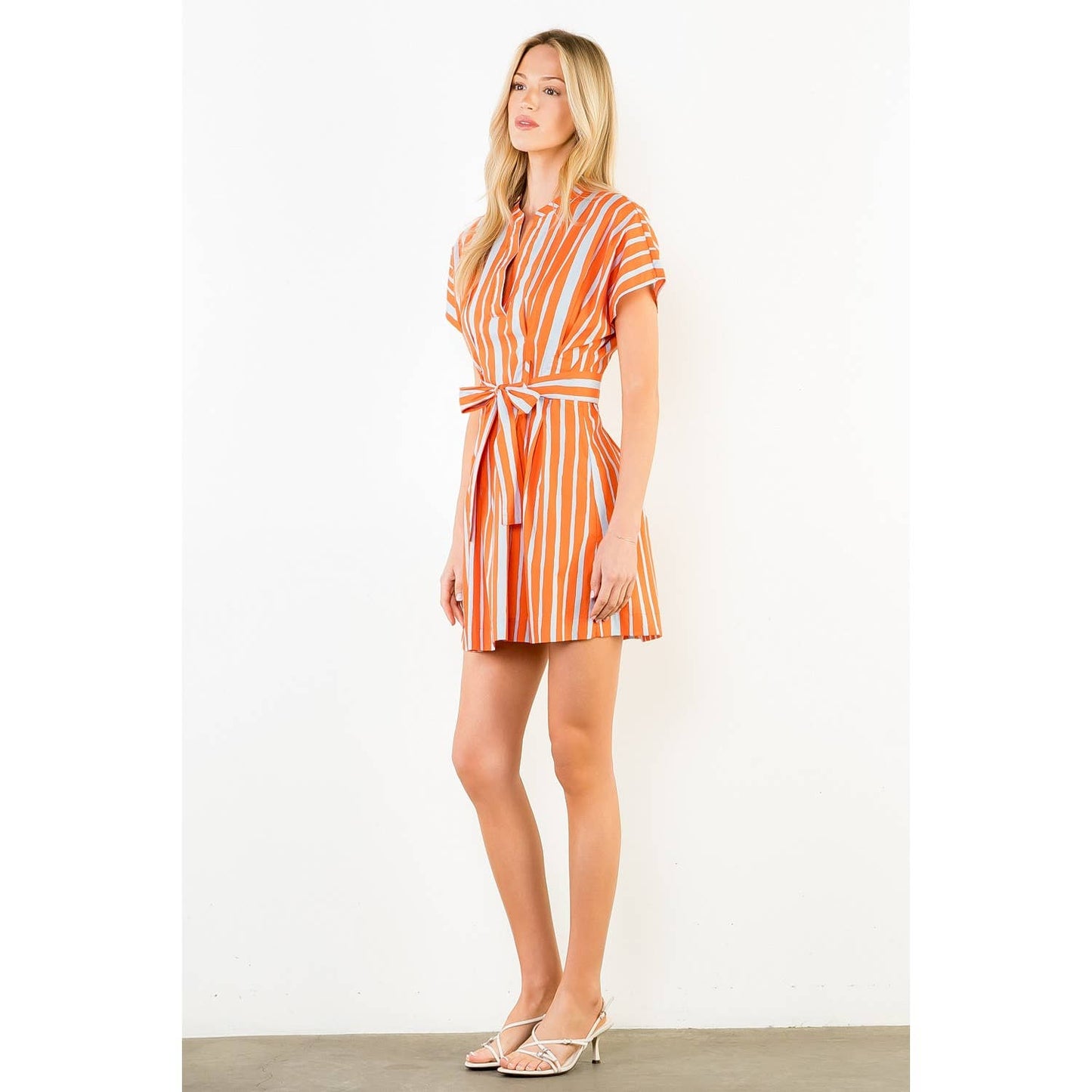 Short Sleeve Stripe Dress