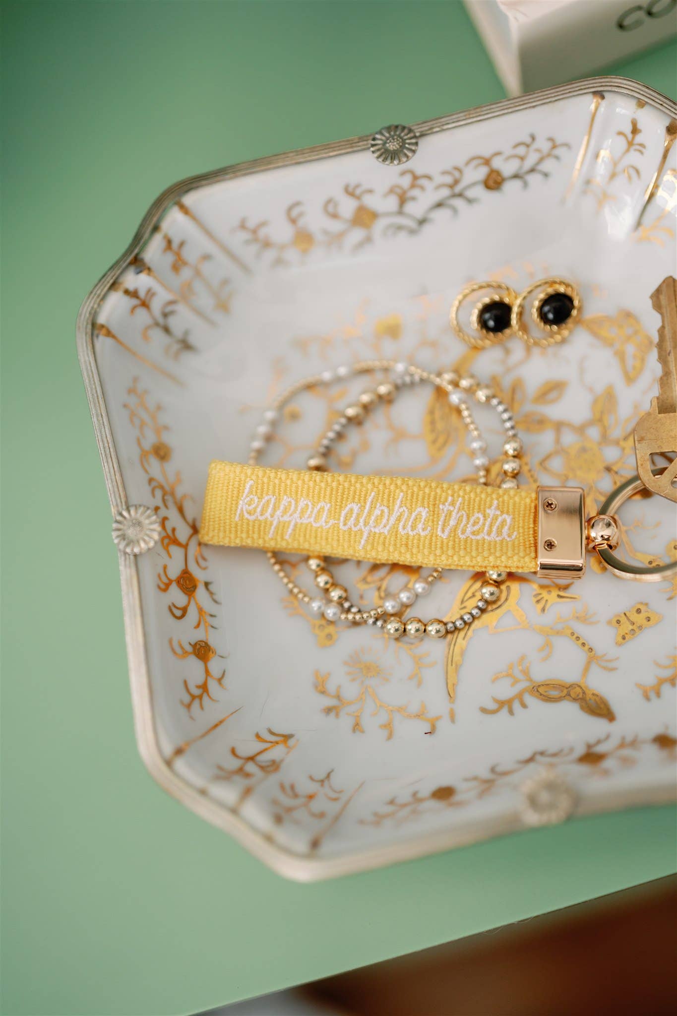 Kappa Alpha Theta Embroidered Keychain, Sorority