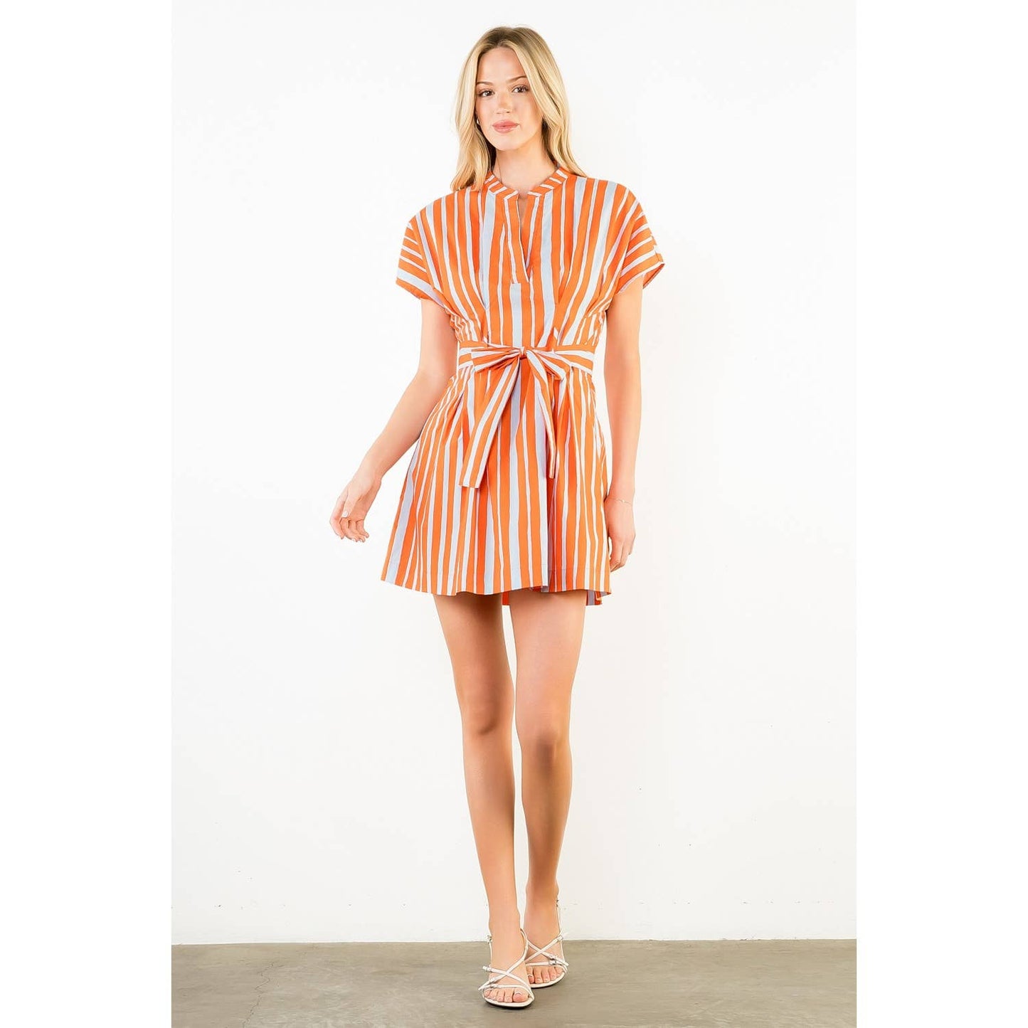 Short Sleeve Stripe Dress