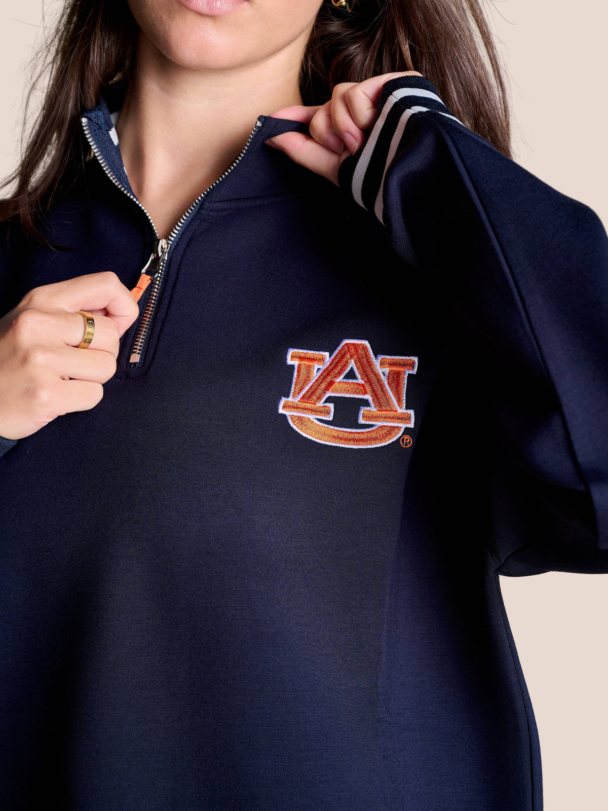 Stewart Simmons Auburn Quarter-Zip Pullover | Collegiate Game Day Style