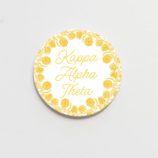 Kappa Alpha Theta Flower Ring Button- 2.25 inch