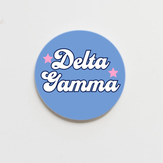 Delta Gamma Written in the Stars Greek Button - 2.25 inch