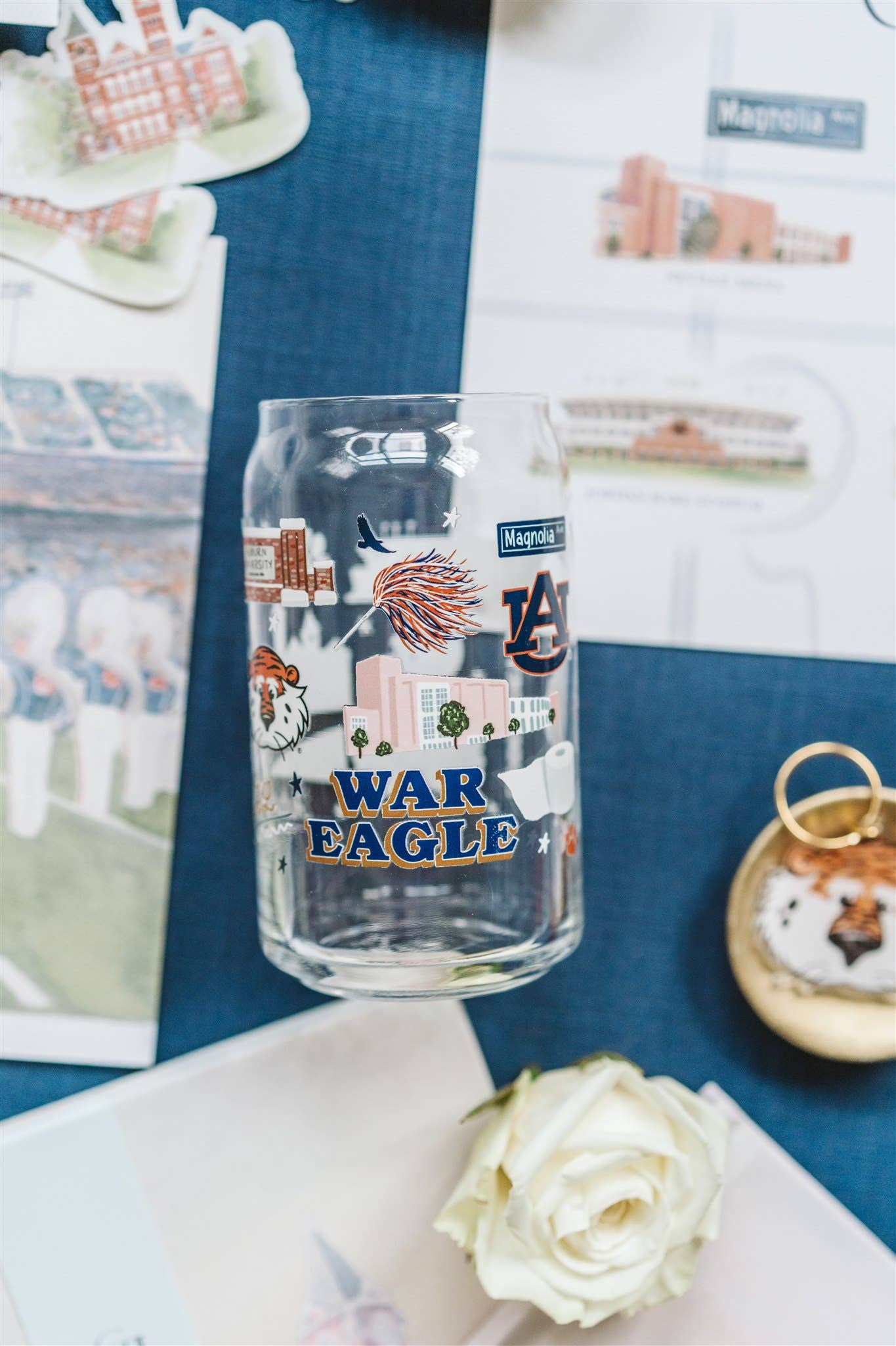 Gracefully Made Art Auburn University Glass Cup