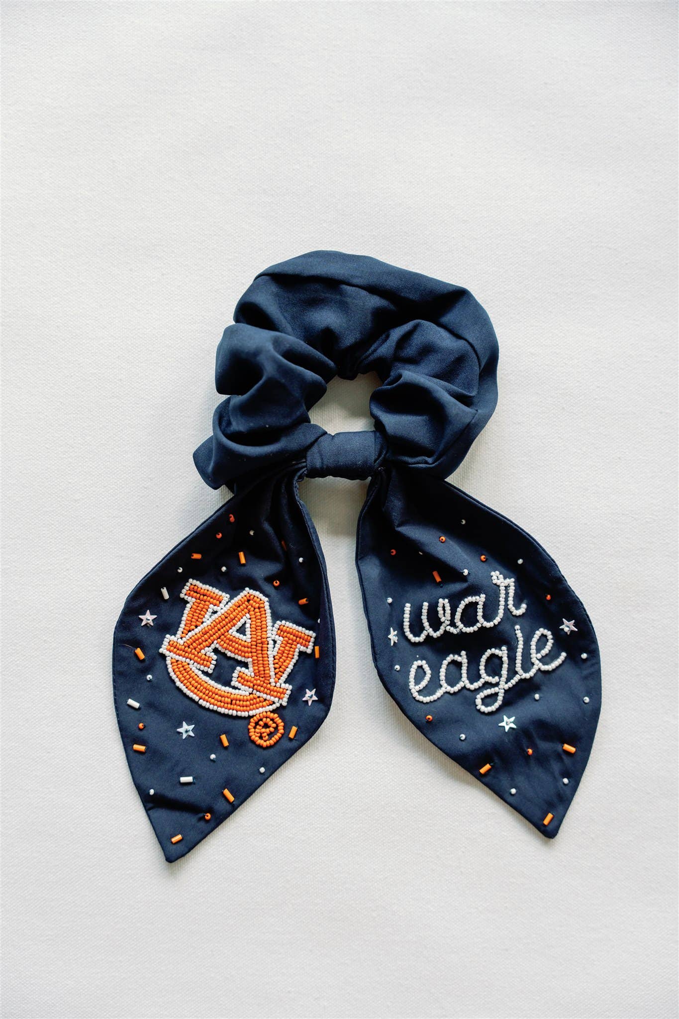 Auburn University Navy Beaded Scrunchie