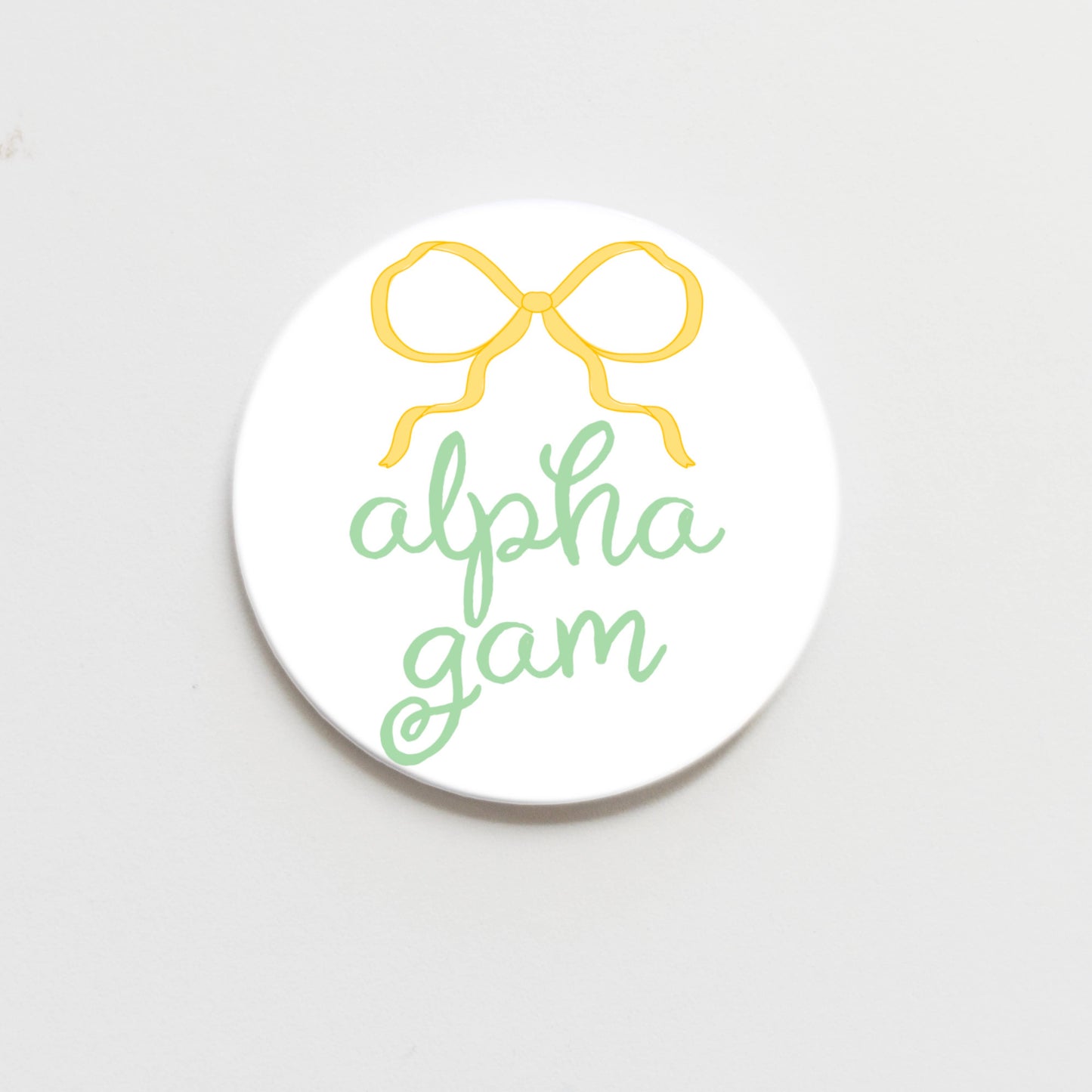 Alpha Gamma Delta Greek Bow Button - 2.25 inch