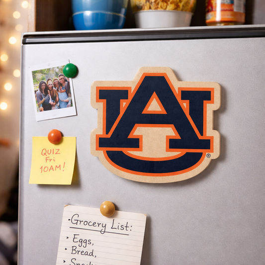 Auburn Logo Wood Magnet – Officially Licensed | Rustic Auburn Decor | 4.5" x 4"