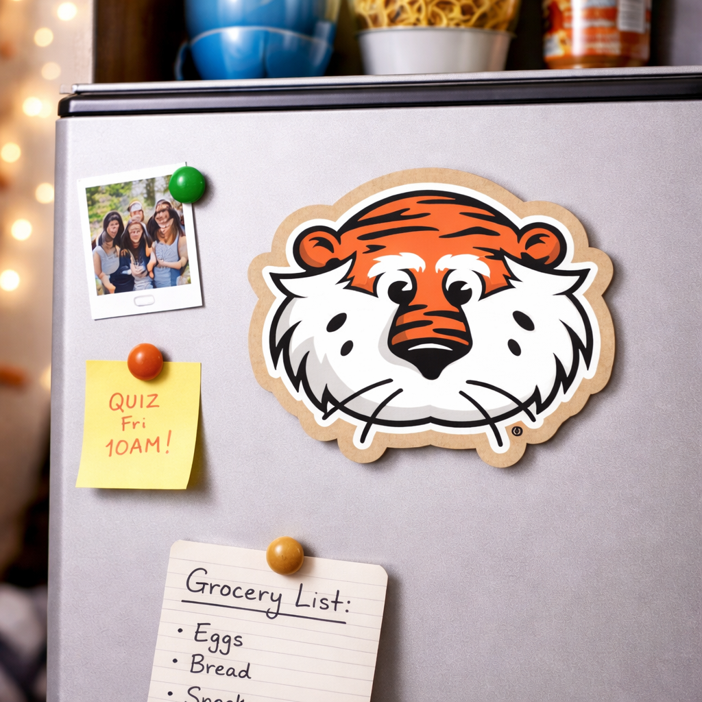 Aubie Wood Magnet – Officially Licensed | Rustic Auburn Decor | 4.5" x 4"
