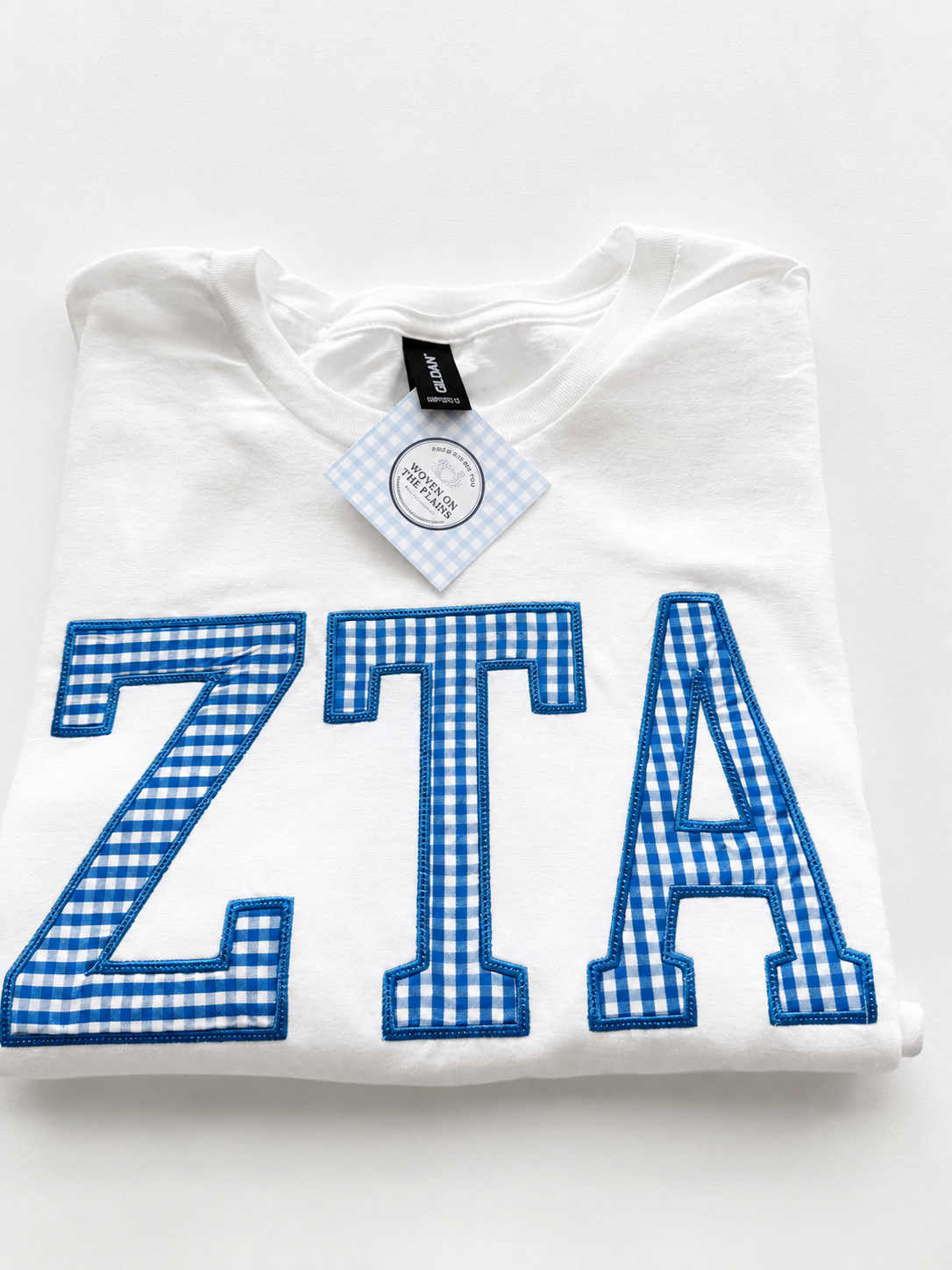 Officially Licensed ZTA Gingham Appliqué T-Shirt