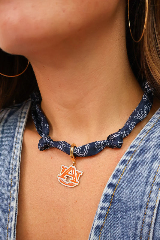 Auburn Tigers Logo Bandana Scarf Necklace