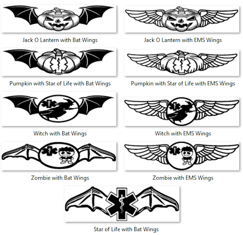 Halloween Themed - Custom EMS Flight Badge Patch for Flight Suit