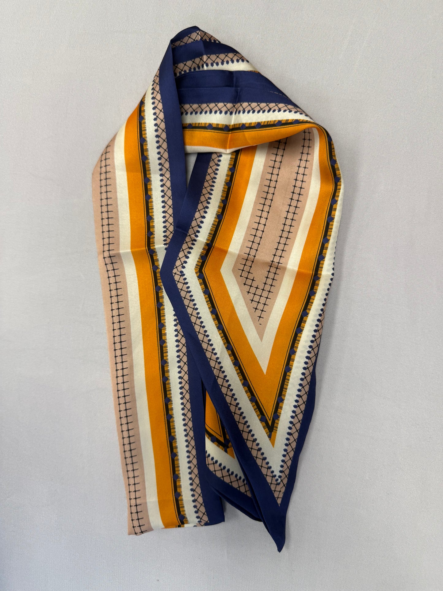 Navy/Orang Skinny Scarf
