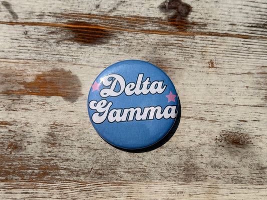 Delta Gamma Written in the Stars Greek Button - 2.25 inch