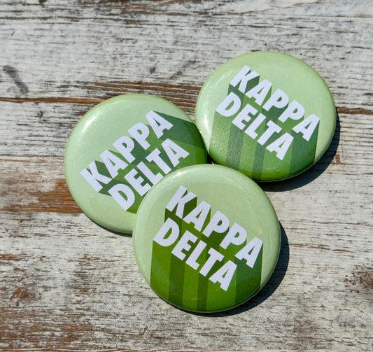 Kappa Delta Bold Greek Button - 2.25 inch