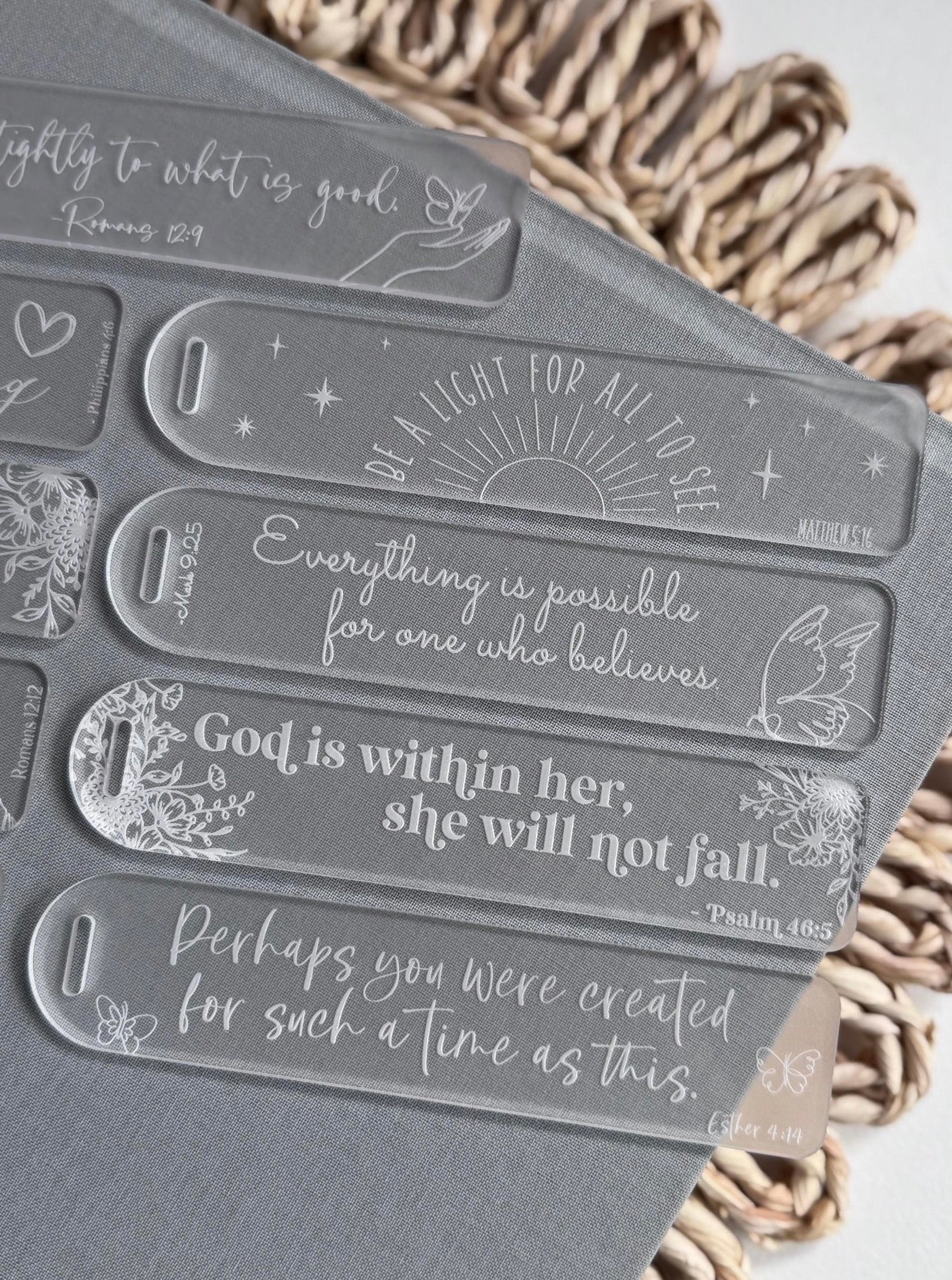 Acrylic Engraved Scripture Bookmarks – Faith-Inspired Gifts
