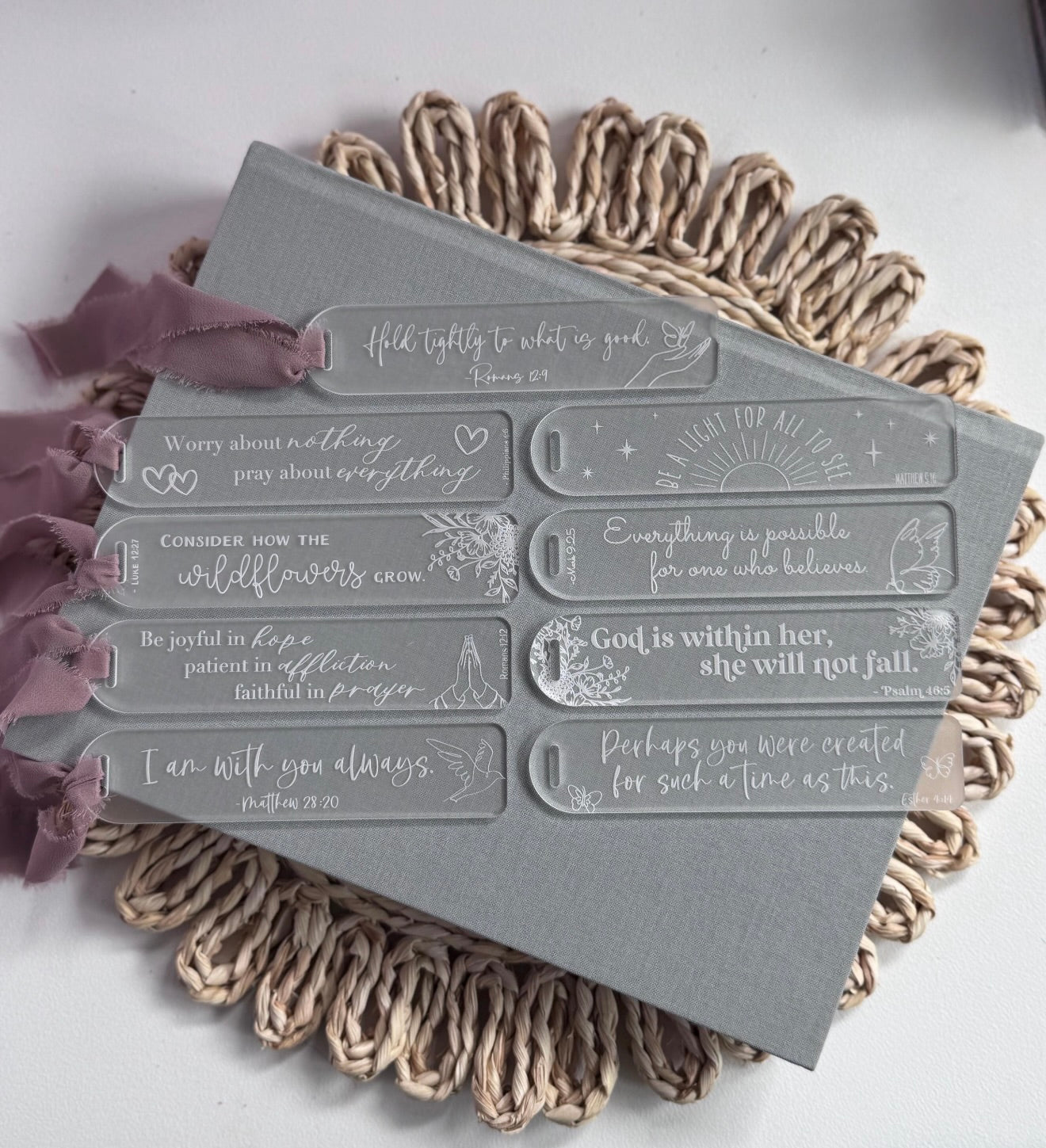 Acrylic Engraved Scripture Bookmarks – Faith-Inspired Gifts
