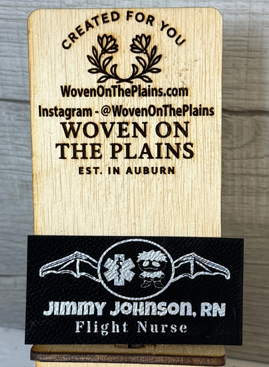 Custom Engraved Halloween Themed Flight Badge 2"x4"