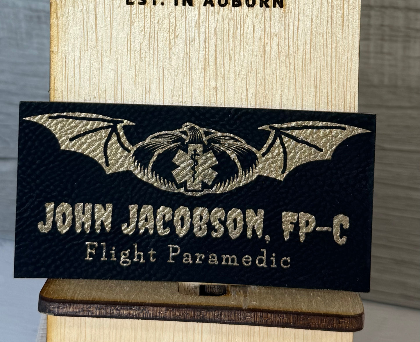 Custom Engraved Halloween Themed Flight Badge 2"x4"