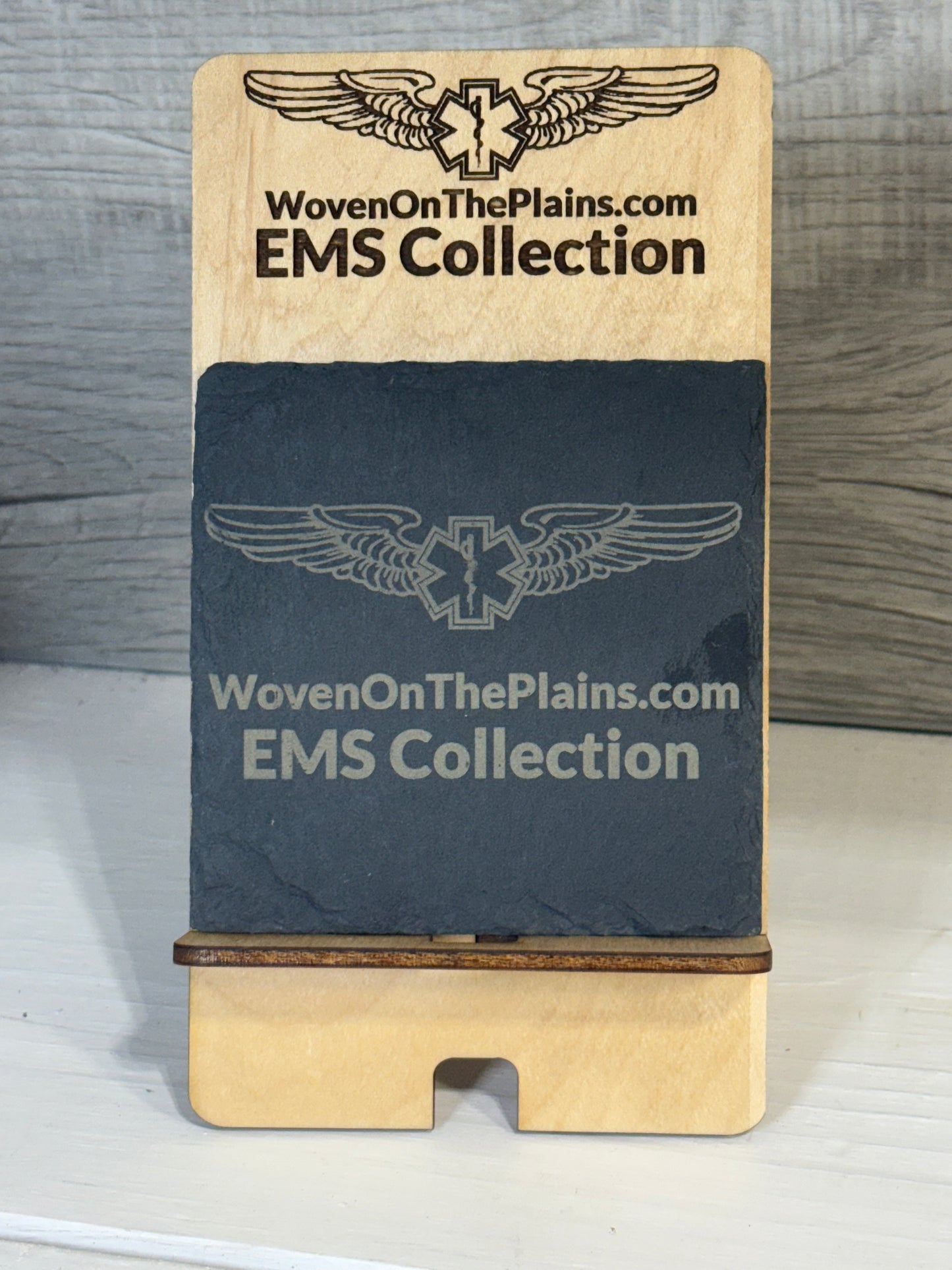 Custom Engraved Black Slate Coasters - EMS Swag - Gifts - Office Decor