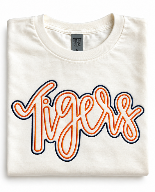Embroidered Tigers Gildan Softstyle® Tee – White