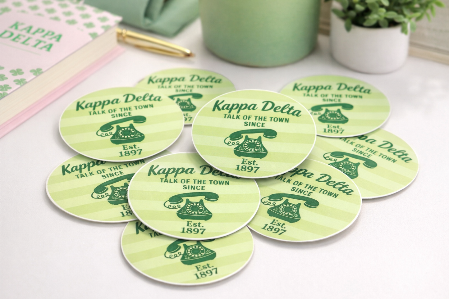 💚Kappa Delta 3" sticker "Talk of the Town"
