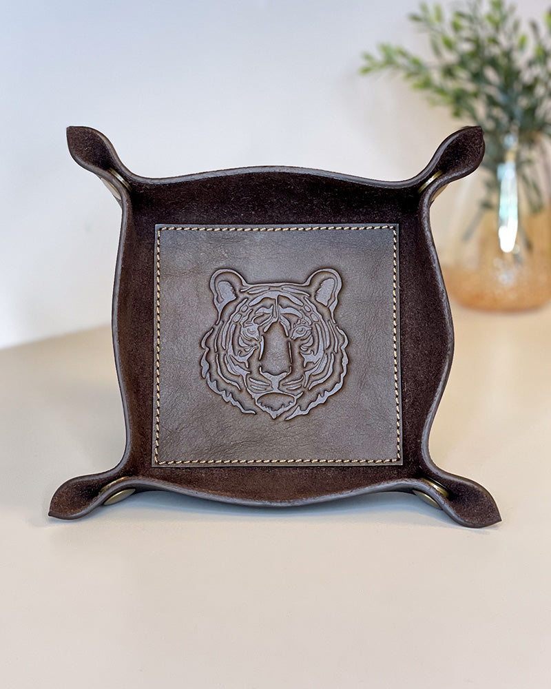 Tiger Leather Embossed Valet Tray