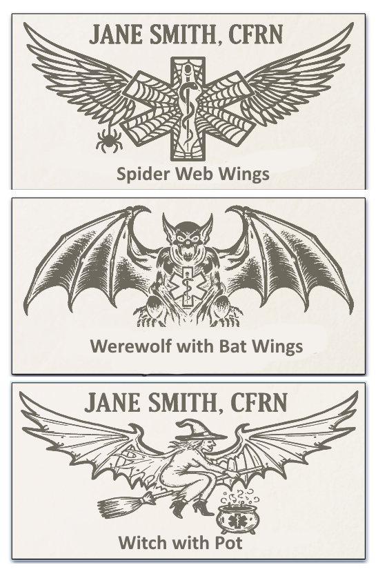 Halloween Themed - Custom EMS Flight Badge Patch for Flight Suit