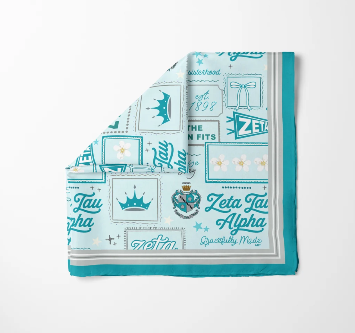 Zeta Tau Alpha Silk Scarf by Gracefully Made Art