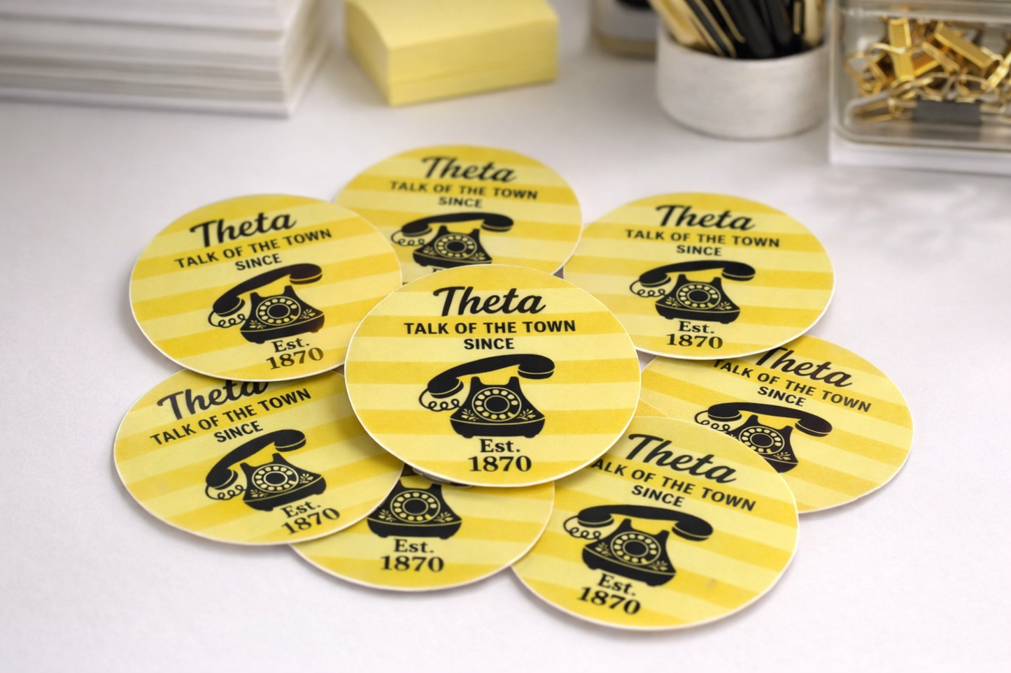 Kappa Alpha Theta Talk of the Town Sticker – Officially Licensed Theta Decal (3” Round)