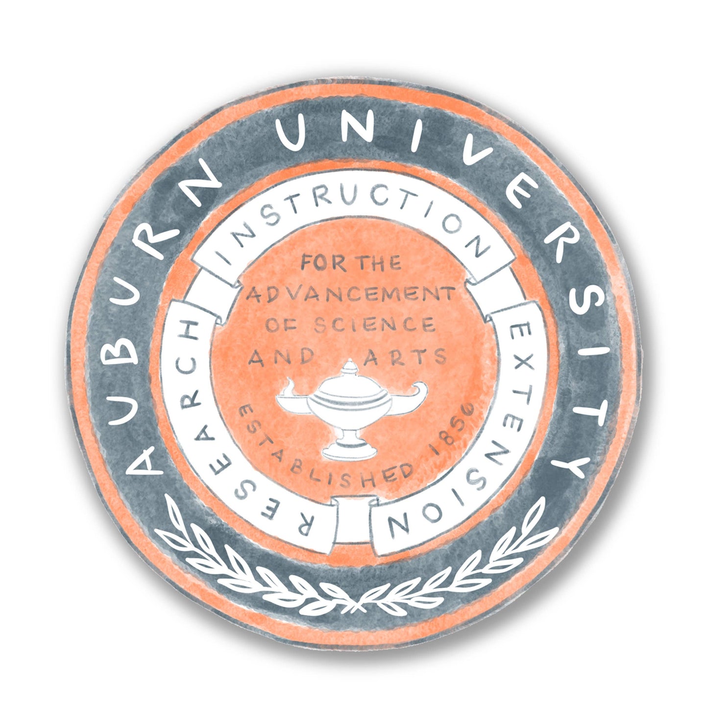 Auburn University Seal Sticker, Collegiate, Gameday